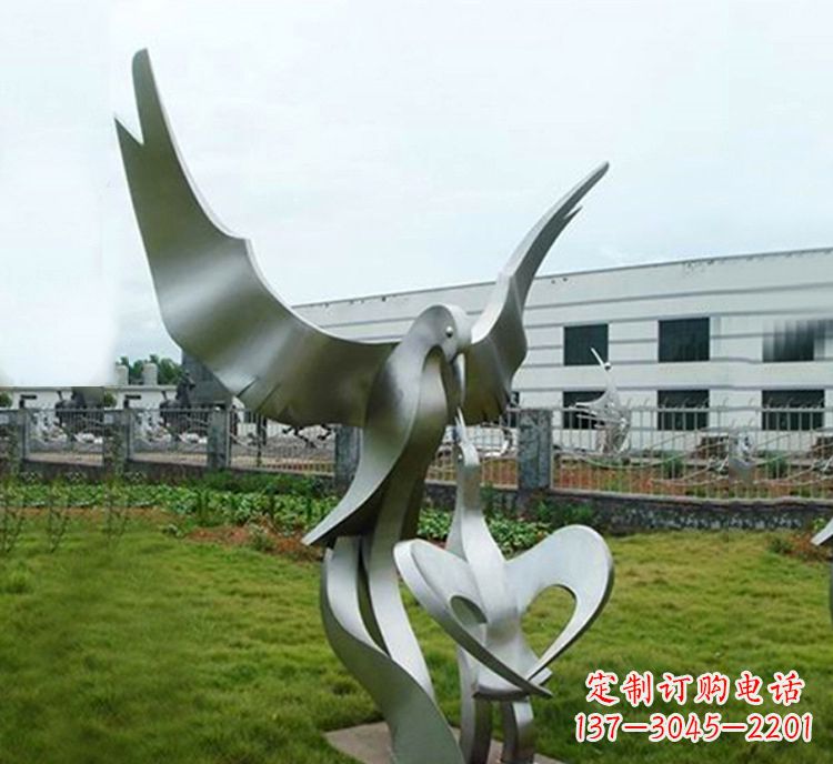 绵阳“喂食”不锈钢动物鸟类景观雕塑,公园校园中国文化传承雕塑