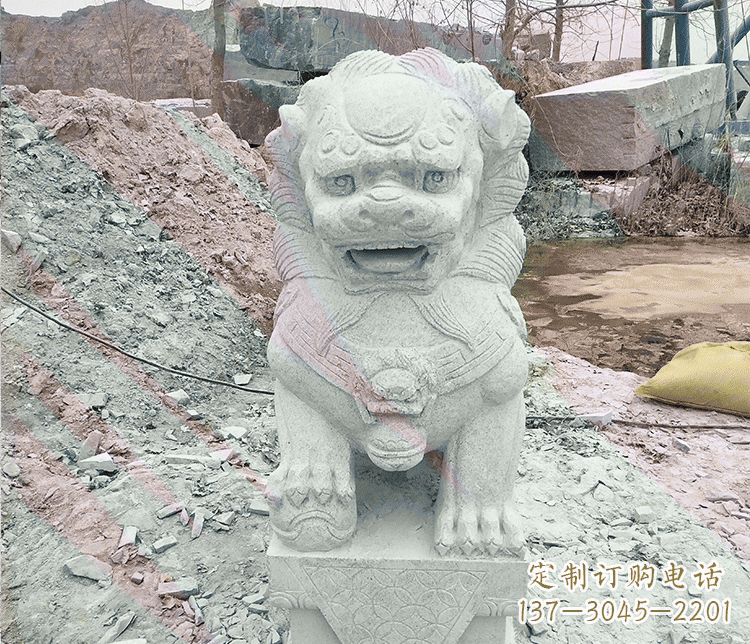 绵阳公园踩绣球狮子动物石雕