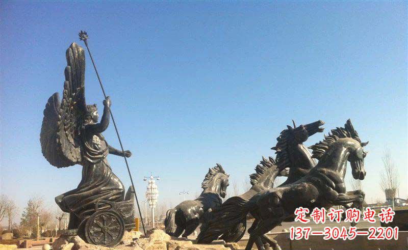 绵阳阿波罗战车小区景观铜雕 (2)