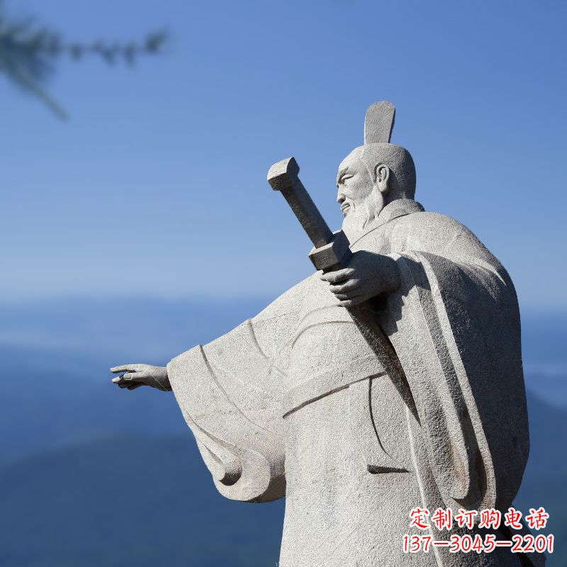绵阳秦始皇石雕像展现绝代霸气