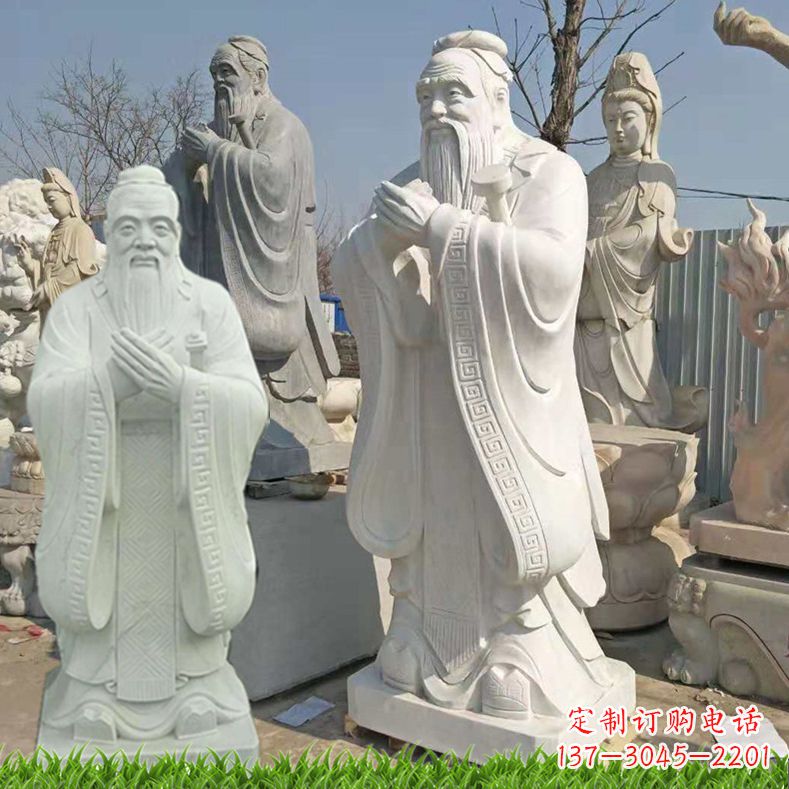 绵阳白石雕孔子