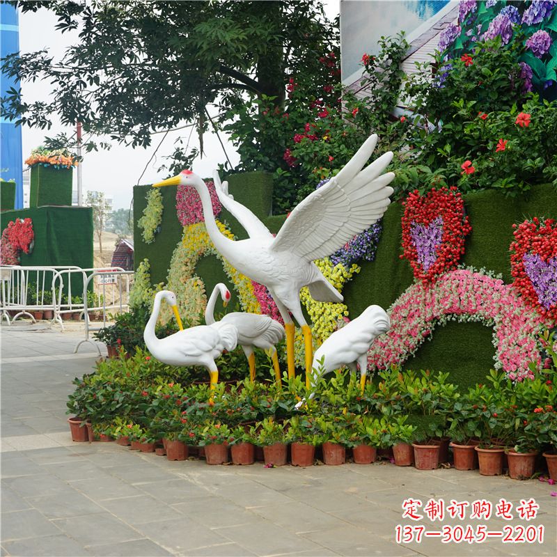 绵阳仙鹤玻璃钢雕塑