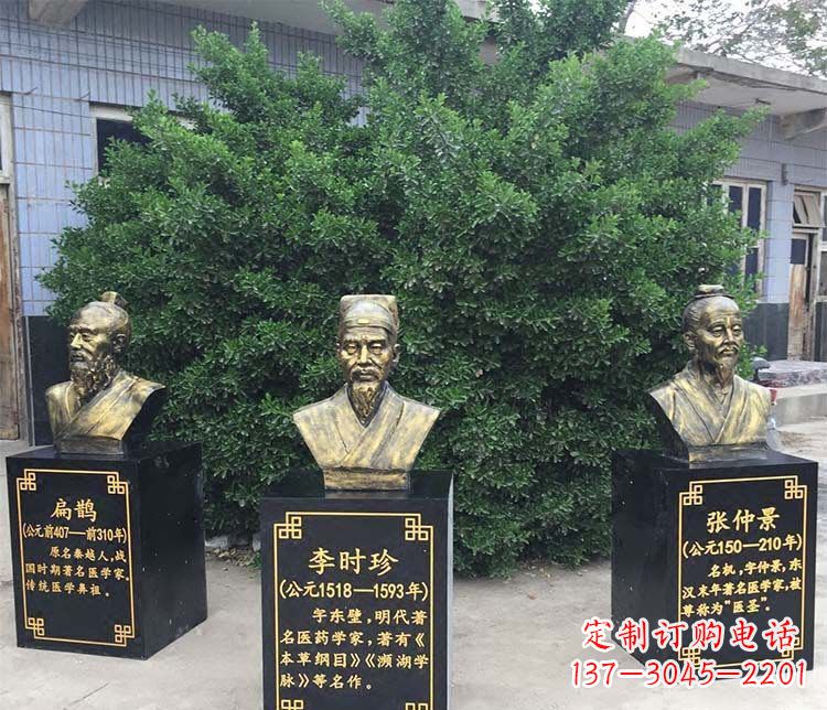 绵阳扁鹊李时珍张仲景胸像古代人物铜雕
