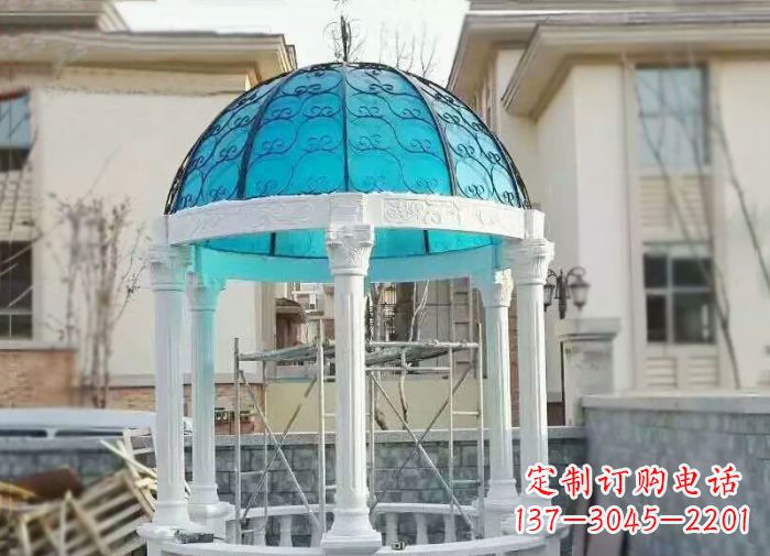 绵阳新款汉白玉欧式石雕凉亭给你宁静舒适的休闲空间