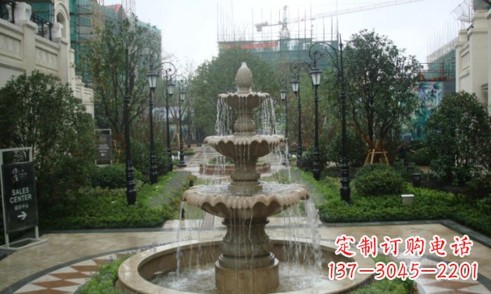 绵阳别墅景观大型喷泉石雕 (2)