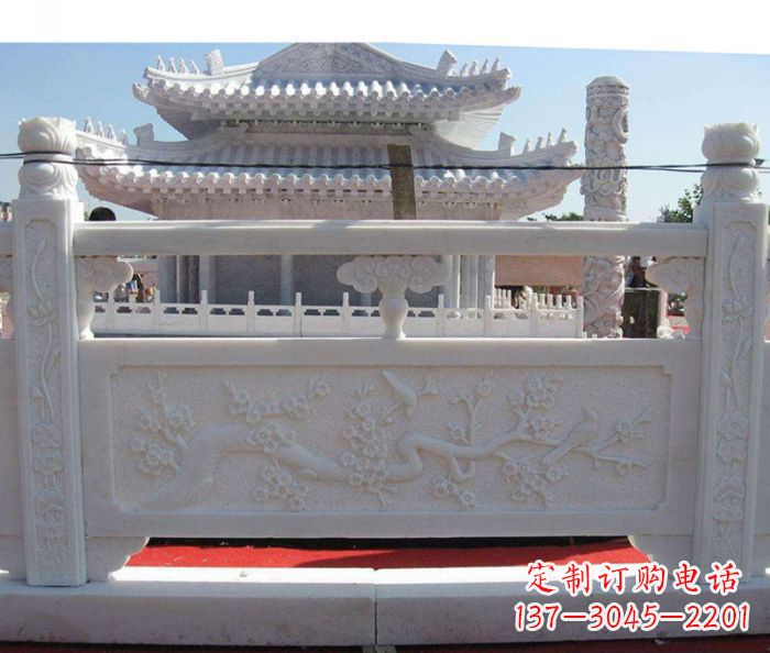 绵阳别墅景观汉白玉石浮雕栏板
