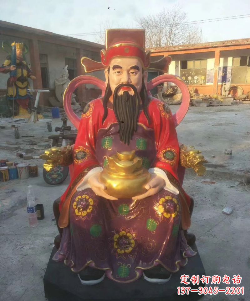 绵阳财神玻璃钢彩绘
