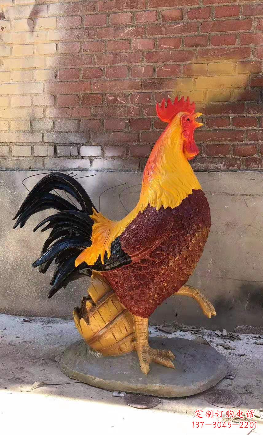 绵阳玻璃钢公鸡雕塑