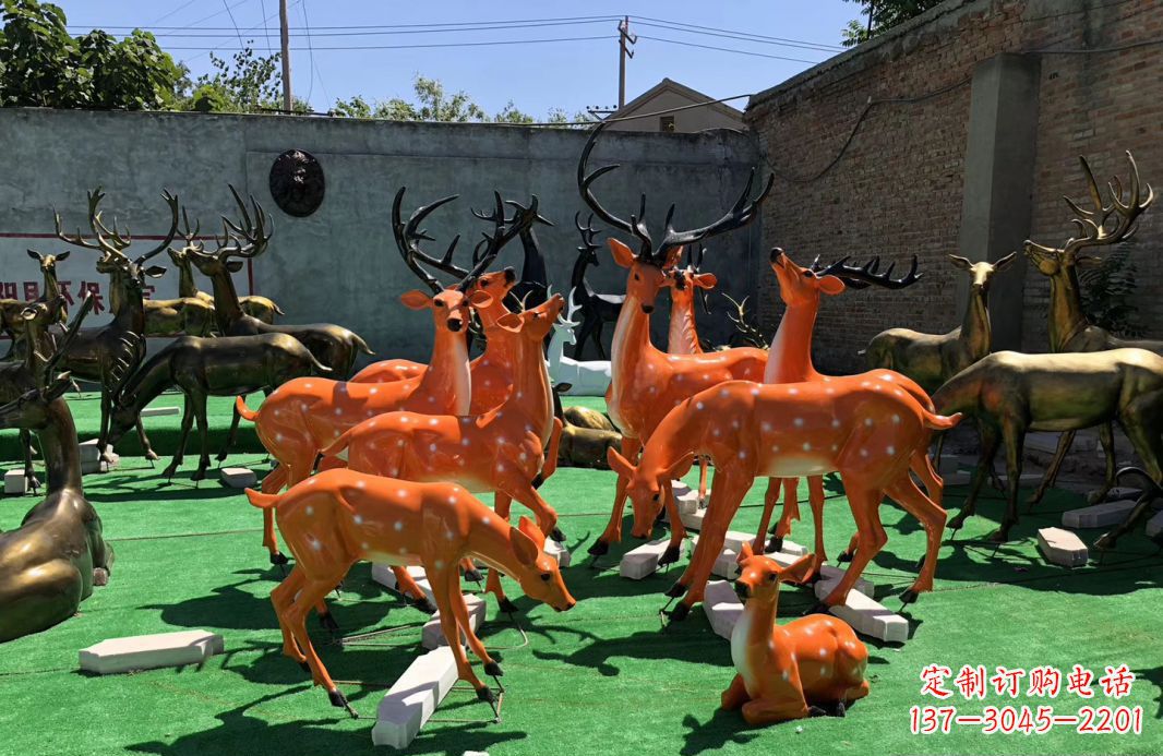 绵阳玻璃钢雕刻梅花鹿