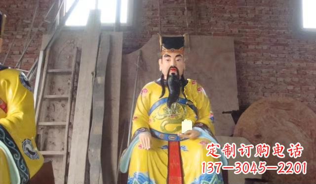 绵阳玻璃钢彩绘文财神寺庙神像雕塑