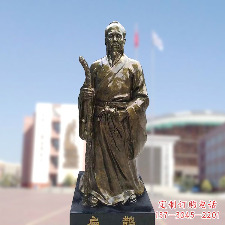 绵阳玻璃钢仿铜扁鹊雕塑