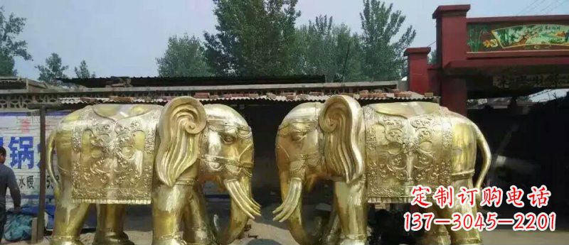 绵阳玻璃钢大象雕塑仿铜雕塑的精美之作