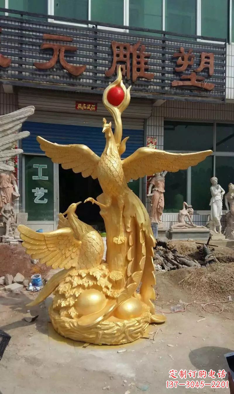 绵阳玻璃钢雕刻的凤凰之美