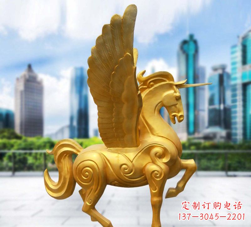 绵阳玻璃钢仿铜独角兽雕塑精美雕塑艺术