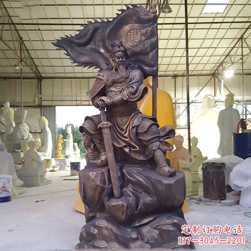 绵阳玻璃钢仿铜关公雕塑传承中国传统文化