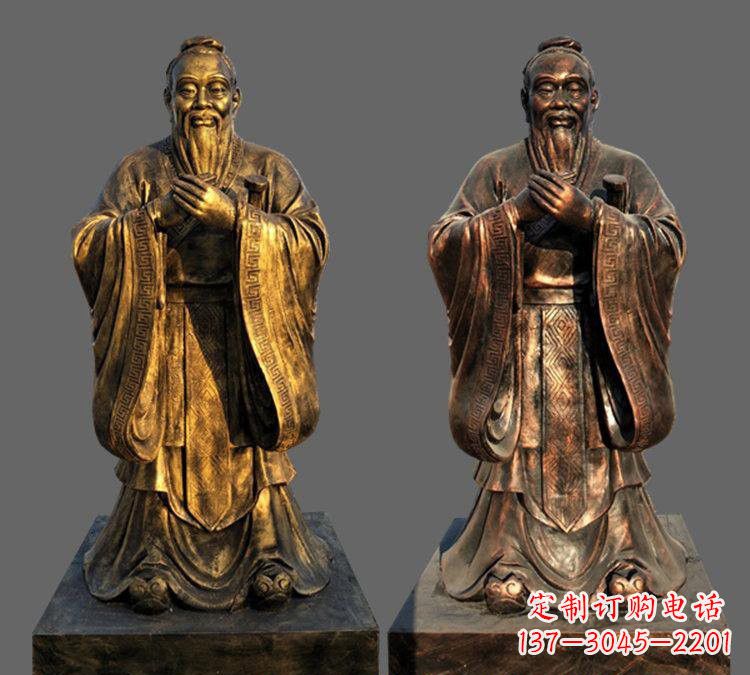 绵阳玻璃钢仿铜孔子雕塑——校园名人的荣耀