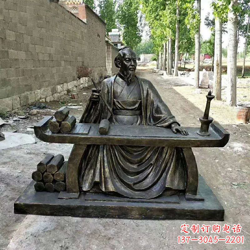 绵阳玻璃钢仿铜雕刻的历史名人——张衡