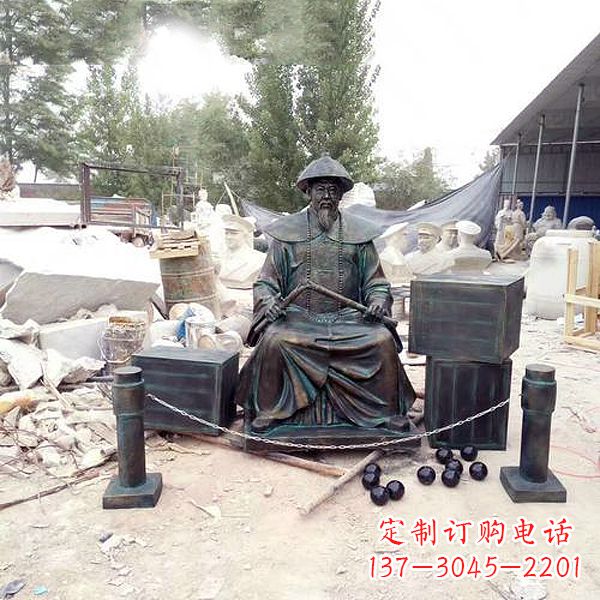 绵阳林则徐雕塑以玻璃钢仿铜呈现
