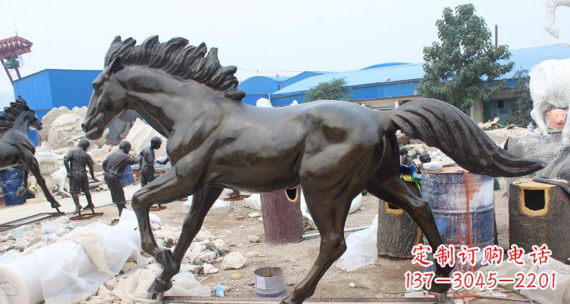 绵阳玻璃钢仿铜马广场动物雕塑精美雕塑装点繁华城市