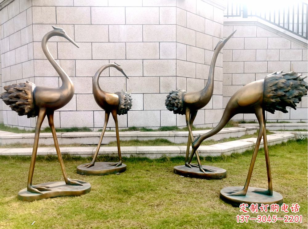 绵阳玻璃钢仿铜仙鹤雕塑以自然之美为灵感