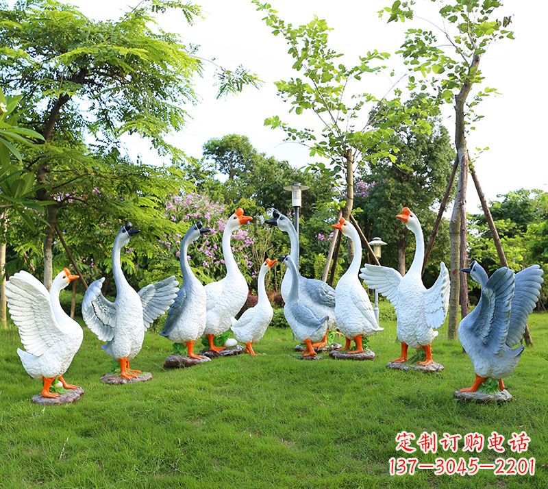 绵阳玻璃钢雕刻的精美鹅