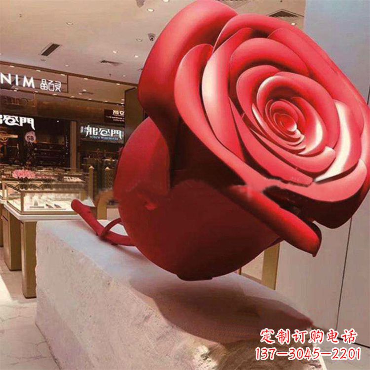 绵阳玻璃钢玫瑰花雕塑