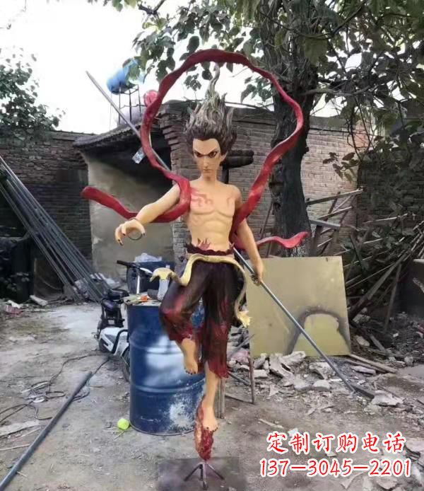 绵阳仿真玻璃钢哪吒雕塑精美绝伦