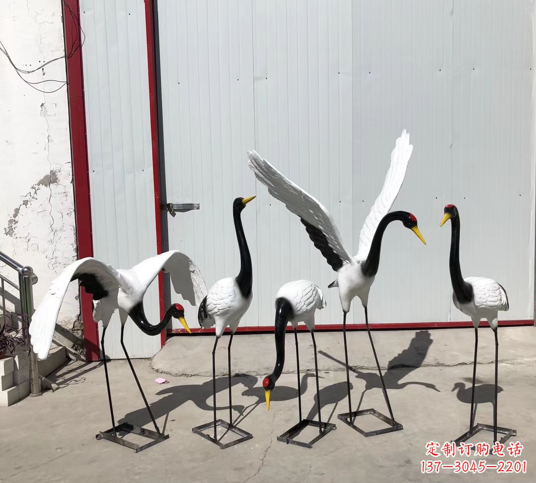 绵阳仿真玻璃钢丹顶鹤雕塑