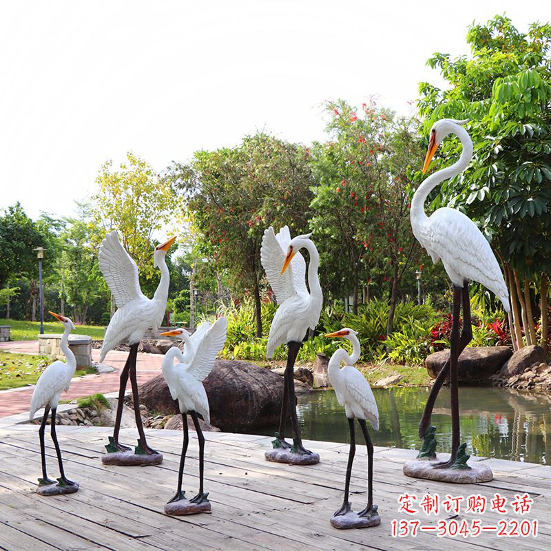 绵阳仿真玻璃钢仙鹤雕塑