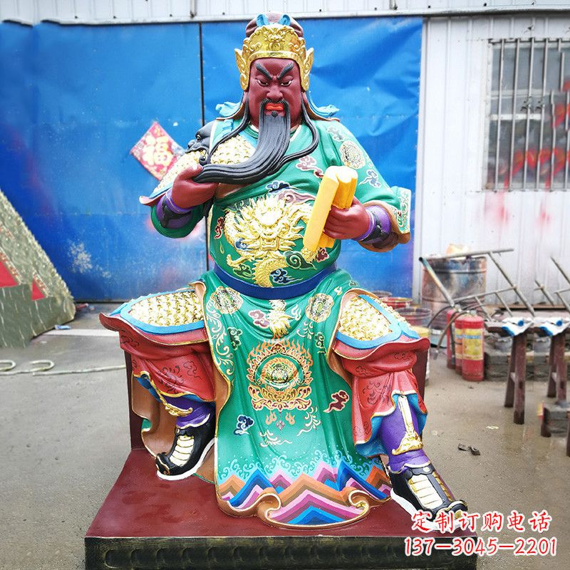 绵阳关圣雕塑玻璃钢彩绘之美