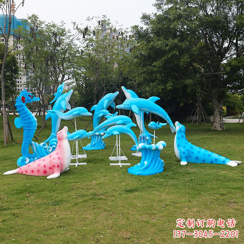 绵阳玻璃钢海豚雕塑艺术的精美表现