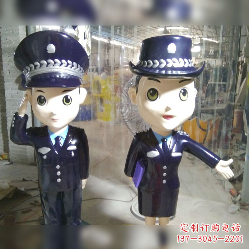 绵阳玻璃钢警察雕塑表达警队宗旨