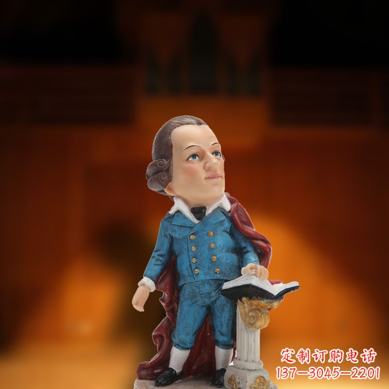 绵阳玻璃钢艺术莫扎特雕塑
