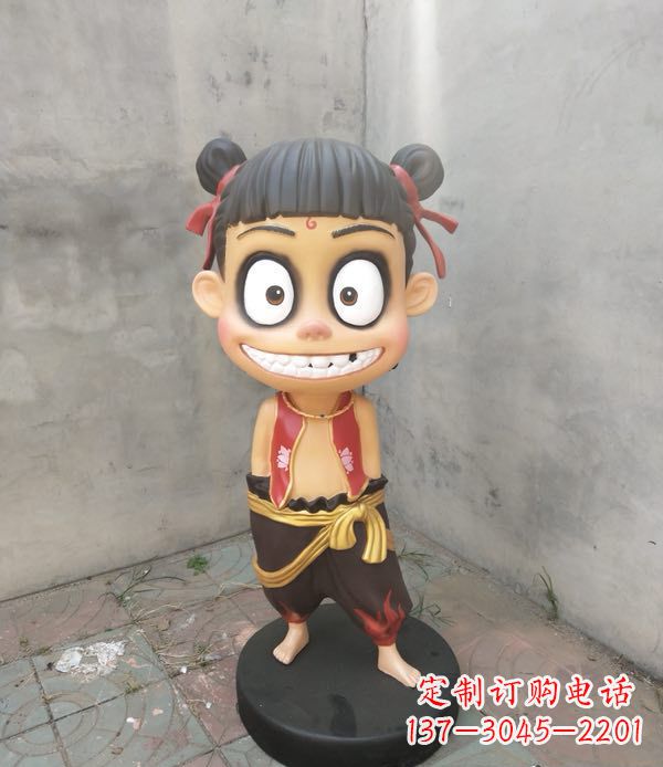 绵阳玻璃钢雕刻的神话传说——哪吒