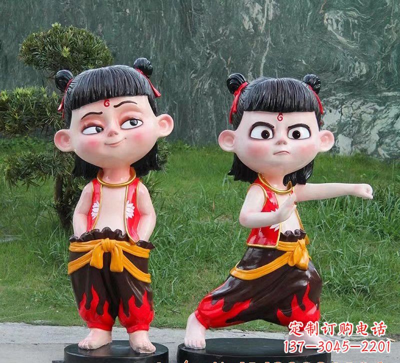 绵阳哪吒玻璃钢卡通人物雕塑的象征
