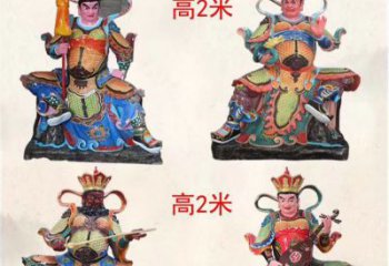 绵阳玻璃钢彩绘四大天王雕塑宏伟壮观的艺术珍品