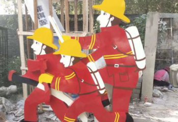 绵阳玻璃钢消防员雕塑——精致的园林景观装饰