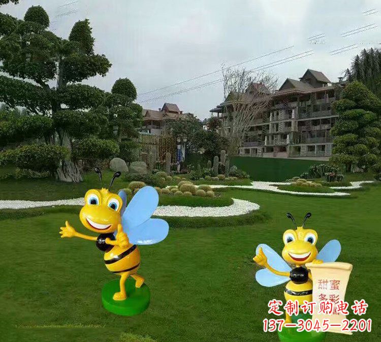 绵阳精美的玻璃钢卡通小蜜蜂雕塑