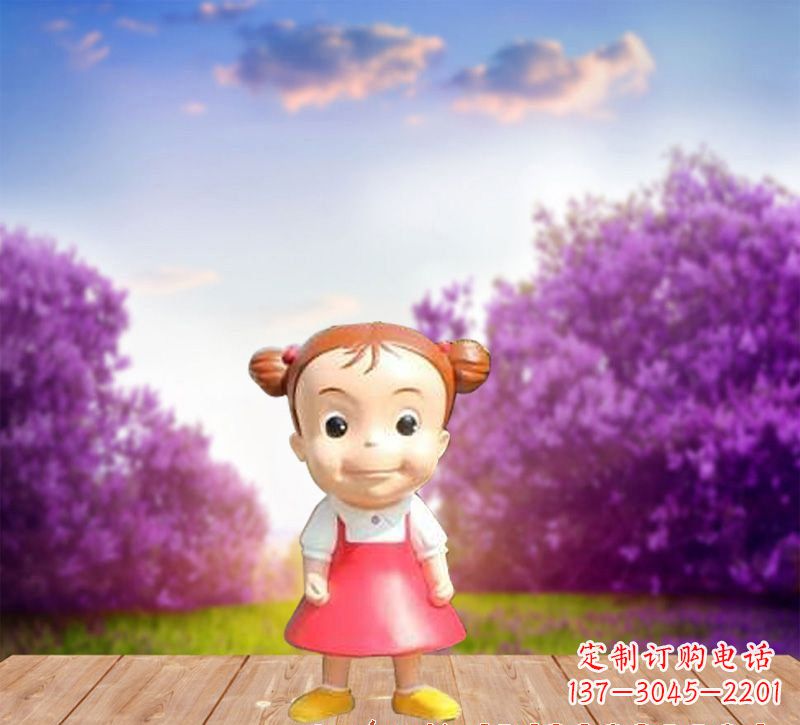 绵阳精美玻璃钢卡通小女孩雕塑