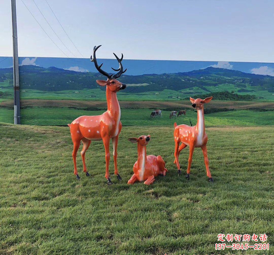 绵阳玻璃钢鹿群一种自然而精美的艺术
