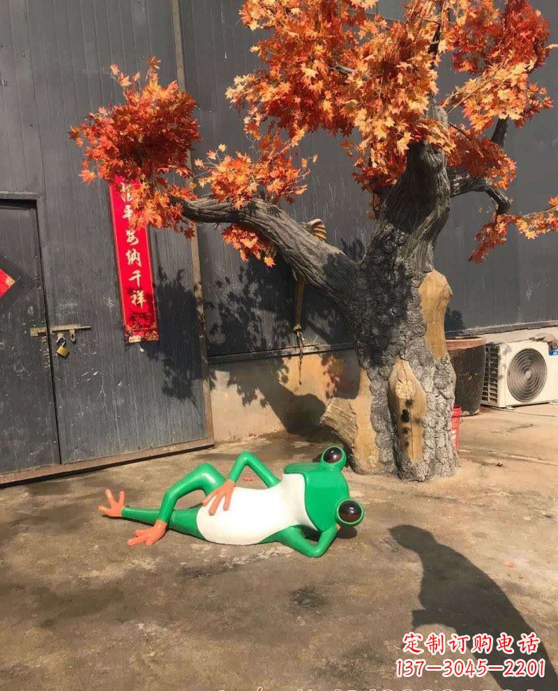 绵阳精美玻璃钢青蛙雕塑