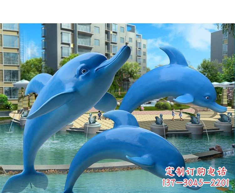 绵阳玻璃钢海豚雕塑灵动而美丽
