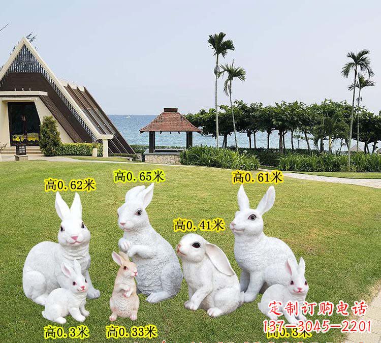 绵阳玻璃钢兔子雕塑精致的艺术之作