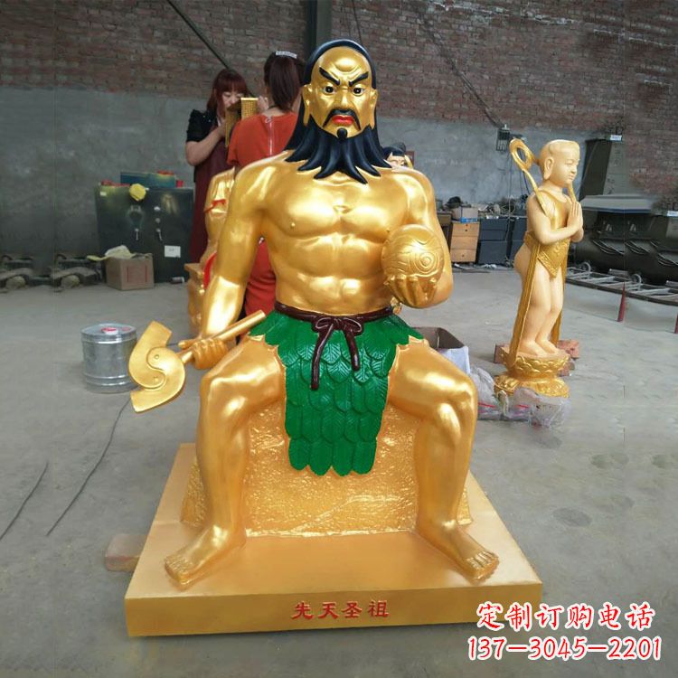 绵阳炎帝雕塑玻璃钢彩绘的神话传说
