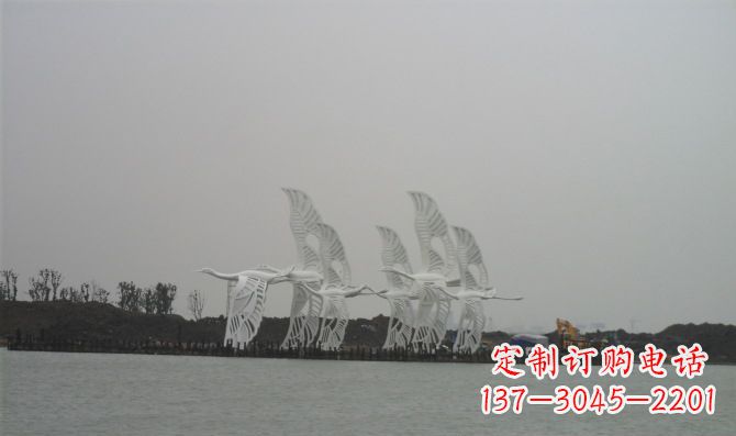 绵阳不锈钢白鹭动物雕塑美丽的艺术作品