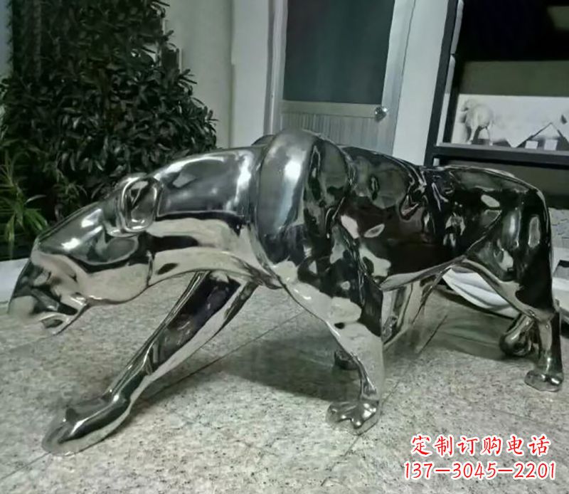 绵阳精美绝伦的不锈钢豹子雕塑