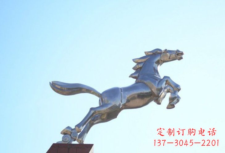 绵阳不锈钢奔马雕塑精美雕刻,给人以勇气与力量