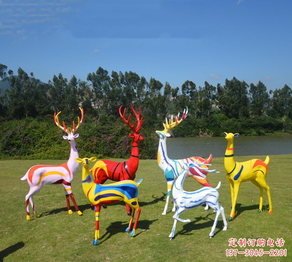 绵阳不锈钢彩绘梅花鹿雕塑精美艺术瑰宝