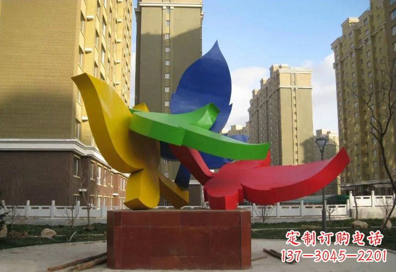 绵阳不锈钢彩色树叶雕塑