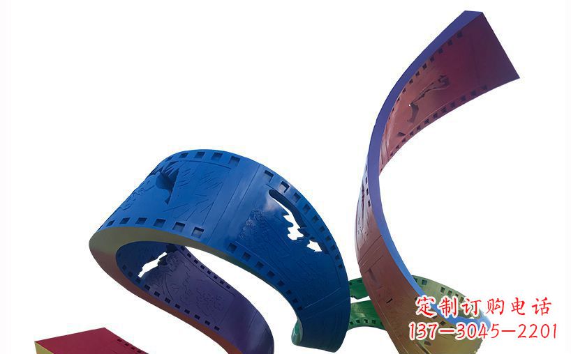 绵阳不锈钢彩色胶卷公园雕塑精美的艺术珍品